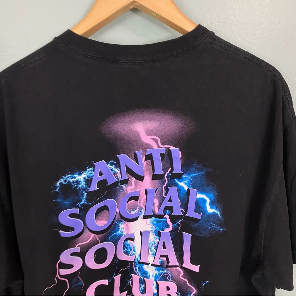 Anti Social Social Club Tee Short Sleeve Thunder Lightning Bolt‎ XL - Picture 2 of 5